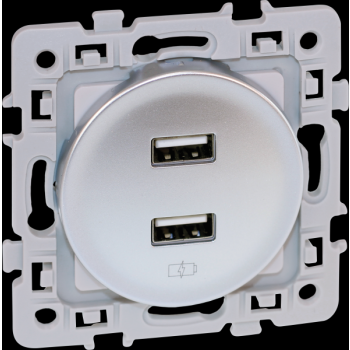  SQUARE charg. dbleUSB A  SILV 