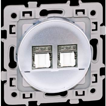  SQUARE DBLE RJ45 CAT6gr3STSILV 