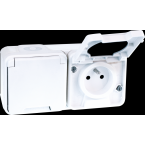  OXXO dble PC 2P+T BLANC IP55 