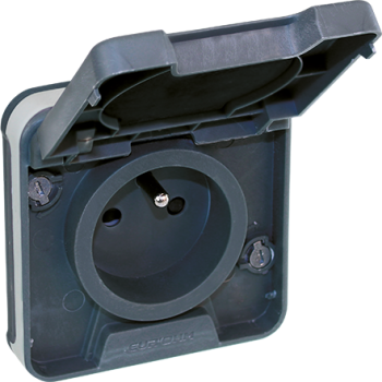  OXXO PC 2P+T GRIS ENCASTR IP55 
